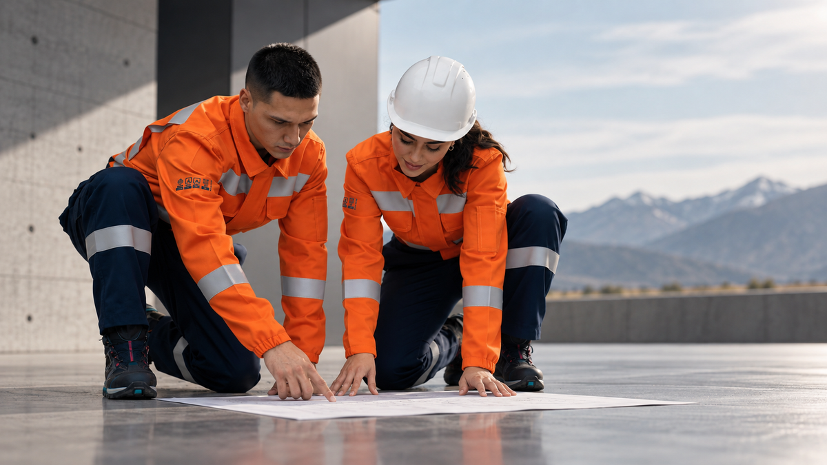 Dos trabajadores usando ropa ignífuga FIREWEAR® durante una jornada industrial.