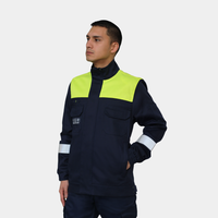 Chaqueta Ignífuga Certificada Bicolor Amarillo Flúor Hombre