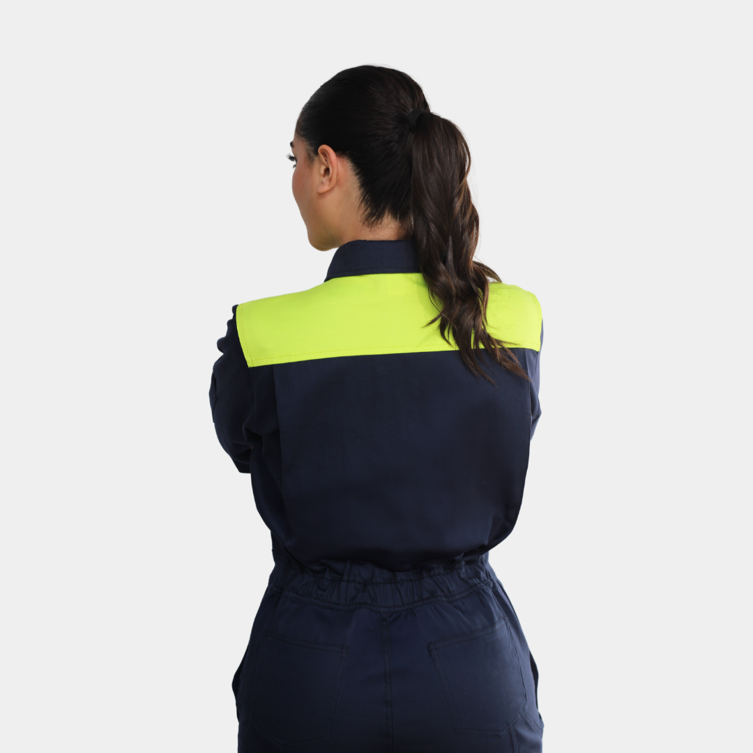 Overol Ignífugo Certificado Bicolor Azul/Amarillo Mujer