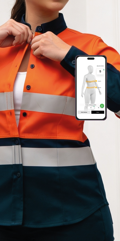 Probador virtual para elegir talla de ropa ignífuga FIREWEAR® VITATEX.